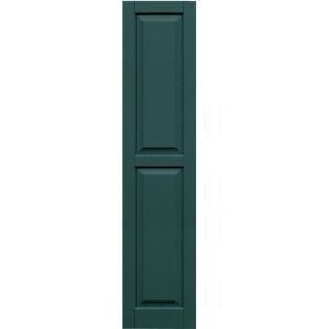 Winworks Wood Composite 15 in. x 67 in. Raised Panel Shutters Pair #633 Forest Green 51567633