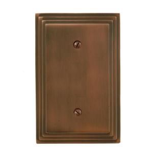 Amerelle Steps 1 Blank Wall Plate   Antique Copper 84BAC