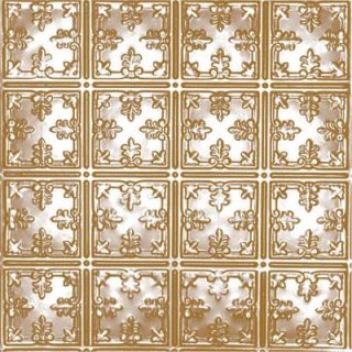 Shanko 210 Brass Plated Steel 2 ft. x 4 ft. Nail up Ceiling Tile B210 4