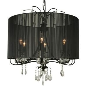 Filament Design Xavier 6 Light Black Incandescent Ceiling Chandelier CLI BIET112B&C