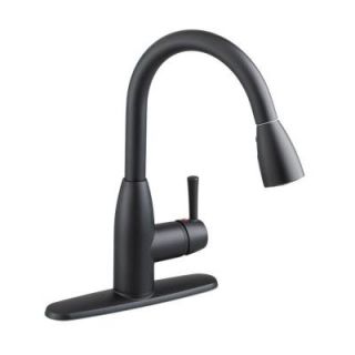 American Standard Fairbury Single Handle Pull Down Sprayer Kitchen Faucet in Matte Black 4005MBF