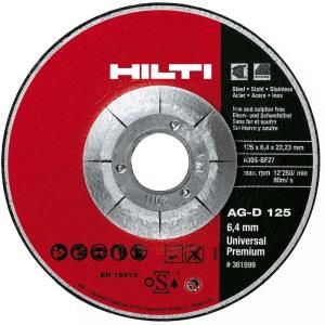 Hilti 5 in. x 1/4 in. x 7/8 in. Type 27 Grinding Wheel Universal Premium Pack (10 Piece) 436694