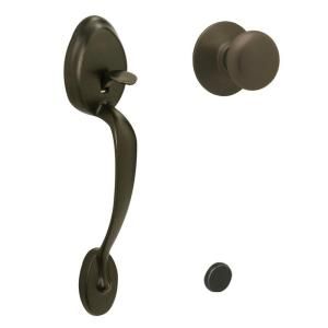 Schlage Plymouth Oil Rubbed Bronze Handleset Less Deadbolt with Plymouth Interior Knob FE285 PLY 613
