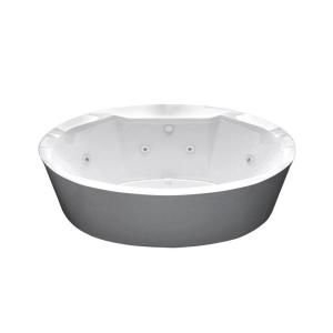 Universal Tubs Sunstone 5.7 ft. Jetted Whirlpool and Air Bath Tub with Center Drain in White HD3468SD