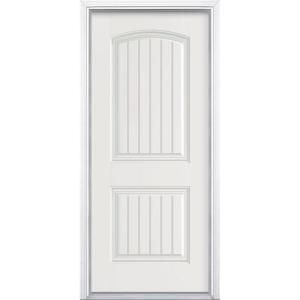 Masonite Cheyenne 2 Panel Primed Smooth Fiberglass Entry Door with Brickmold 06276