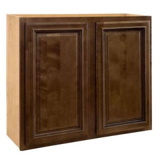 Home Decorators Collection Assembled 27x30x12 in. Wall Double Door Cabinet in Huntington Chocolate Glaze DISCONTINUED W2730 HCG