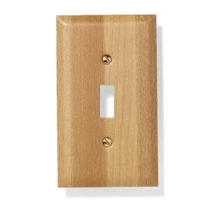 Amerelle Steel 1 Toggle Wall Plate   Butcher Block 151TBB