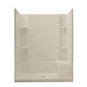 Sterling Plumbing Accord Seated 36 in. x 60 in. x 74 1/2 in. Shower Kit in Biscuit 72290100 96