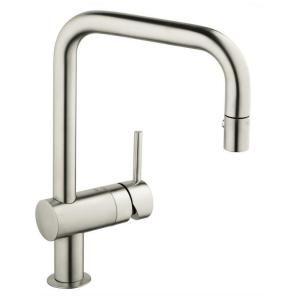 GROHE Minta Single Handle Pull Out Sprayer Kitchen Faucet in Super Steel 32319DC0