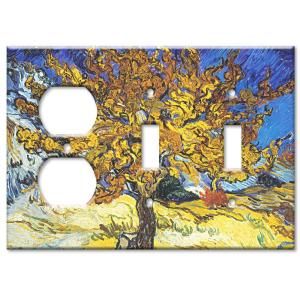 Art Plates Van Gogh Mulberry Tree   Outlet / Double Switch Combo Wall Plate OSS 306