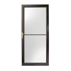 Andersen 3000 Series 36 in. Black Left Hand Self Storing Storm Door Brass Hardware with Fast and Easy Installation System 3SBEZL36BL