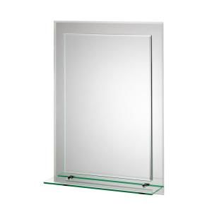 Croydex Devoke 28 in. x 20 in. Beveled Edge Double Layer Wall Mirror with Shelf and Hang N Lock MM700300YW