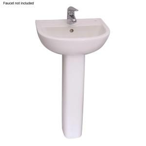 Barclay Products Compact 450 18 in. Pedestal Lavatory Sink Combo with 1 Faucet Hole in White 3 531WH