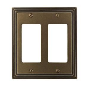 Amerelle Steps 4 Decorator Wall Plate   Rustic Brass 84RRRB