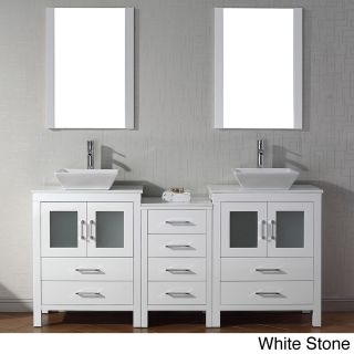 Virtu Virtu Usa Dior 74 Inch Double Sink Vanity Set In White White Size Double Vanities