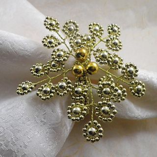 Snowflake Design Napkin Ring with Beads, Acrylic