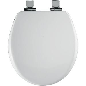 BEMIS Chrome Slow Close Round Closed Front Toilet Seat in White 9170CHSL 000