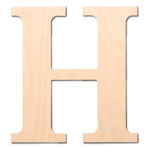 Design Craft MIllworks 8 in. Baltic Birch Classic Wood Letter (H) 47151