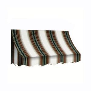 AWNTECH 6 ft. Nantucket Window/Entry Awning (31 in. H x 24 in. D) in Burgundy/Forest/Tan Stripe NT22 6BFT