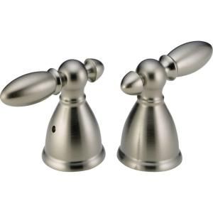 Delta Pair of Victorian Lever Handles in Stainless Steel for Roman Tub Faucets H616SS