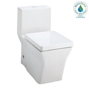 KOHLER Reve 1 Piece 1.6 GPF High Efficiency Dual Flush Elongated Toilet in Honed White K 3797 HW1