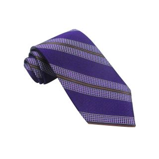 Haggar Textured Stripe Tie, Purple, Mens