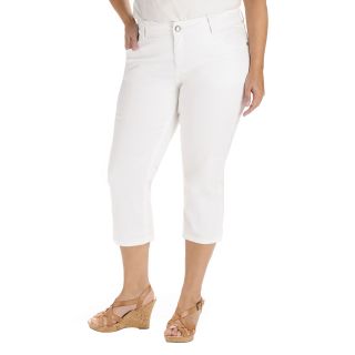 Lee Made To Fit Capris   Plus, White, Womens