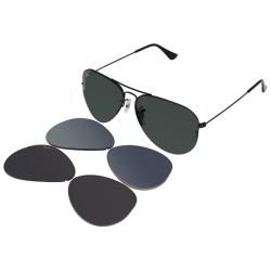 Ray ban Unisex Rb3460 56mm Black Interchangeable Aviator Sunglasses