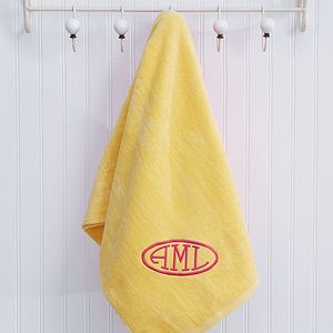 Colorful Embroidered Beach Towel   Monogram