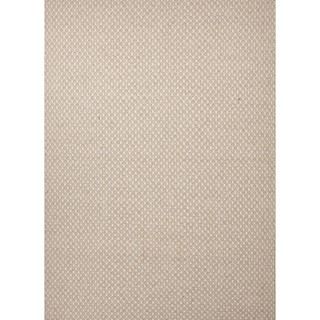 Flat Weave Solid Ivory/ White Wool Rug (5 X 8)
