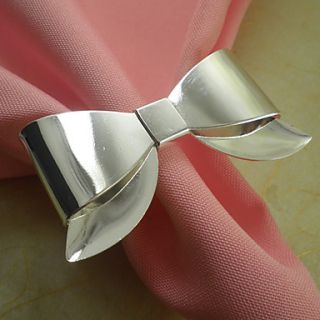 Bowknot Wedding Napkin Ring Set of 6, Metal Dia 4.5cm