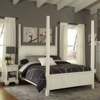 Home Styles Naples Queen Poster Bed And Night Stand White Size Queen