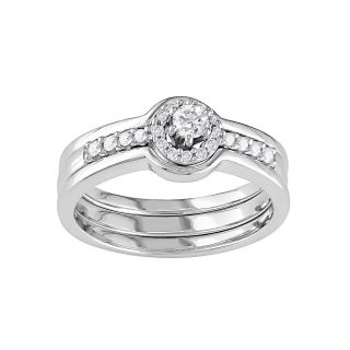 1/4 CT. T.W. Diamond Bridal Ring Sterling Silver, White, Womens
