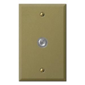 Creative Accents 1 Gang Toggle Video Connector Decorative Wall Plate   Mild Antique Brass Steel 9MAB109VC