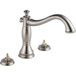 Delta Cassidy 2 Handle Deck  Mount Roman Tub Faucet Trim Only in Stainless (Valve and Handles Not Included) T2797 SSLHP