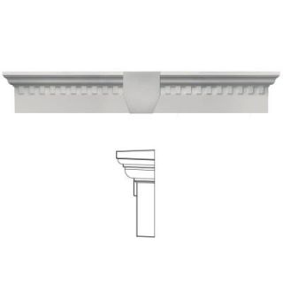 Builders Edge 6 in. x 33 5/8 in. Classic Dentil Window Header with Keystone in 030 Paintable 060020633030