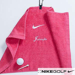 Nike® Hot Pink Embroidered Golf Towel Name