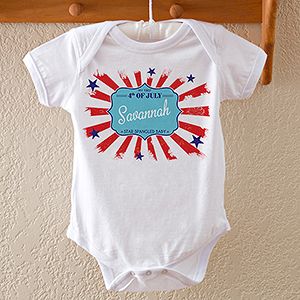 My First 4th Of July Personalized Baby Bodysuit