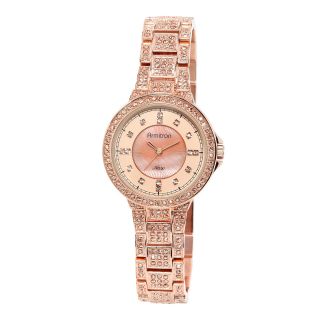 Armitron Now Womens Rose Tone Crystal Glitz Bracelet Watch