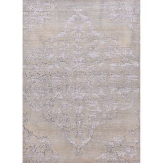 Hand knotted Transitional Tone On Tone Gray/ Black Rug (5 X 8)
