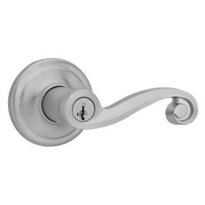 Kwikset Lido Satin Chrome Entry Lever Featuring SmartKey 740LL 26D SMT RCAL RCS