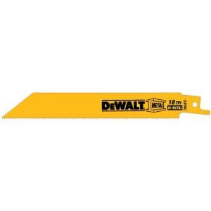 DEWALT 6 in. 18TPI Straight Back Bi Metal Reciprocating Saw Blade 5 Pack DW4811