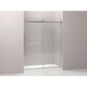 KOHLER Levity 60 1/4 in. x 74 in. Frameless Bypass Shower Door in Matte Nickel with Towel Bar 706015 L MX