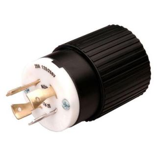 Reliance Controls Twist Lock Plug, 20A, 125/250V L1420P