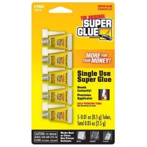 Super Glue .01 oz. Glue Single Use Minis, (5) .01 oz. Tubes per card (12 Pack) 15175