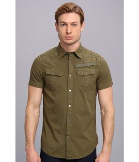 G Star Armoured Lawrence Poplin OD S/S Shirt Mens Short Sleeve Button Up (Green)