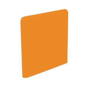 U.S. Ceramic Tile Color Collection Bright Tangerine 3 in. x 3 in. Ceramic Surface Bullnose Corner Wall Tile DISCONTINUED U738 SN4339
