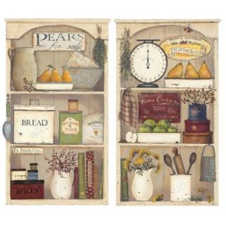 27 in. x 40 in. Country Kitchen Shelves 17 Piece Peel and Stick Giant Wall Decals RMK2149GM