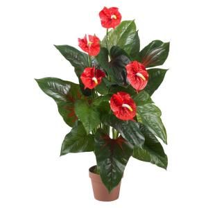 Nearly Natural Real Touch 3 ft. Anthurium Silk Plant 6619