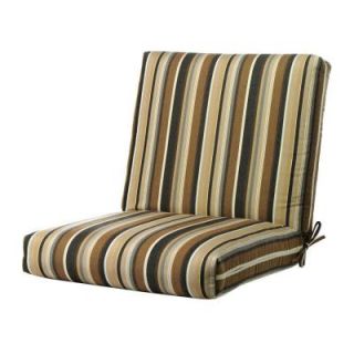 Home Decorators Collection Espresso Stripe Outdoor Chair Cushion 1573110880